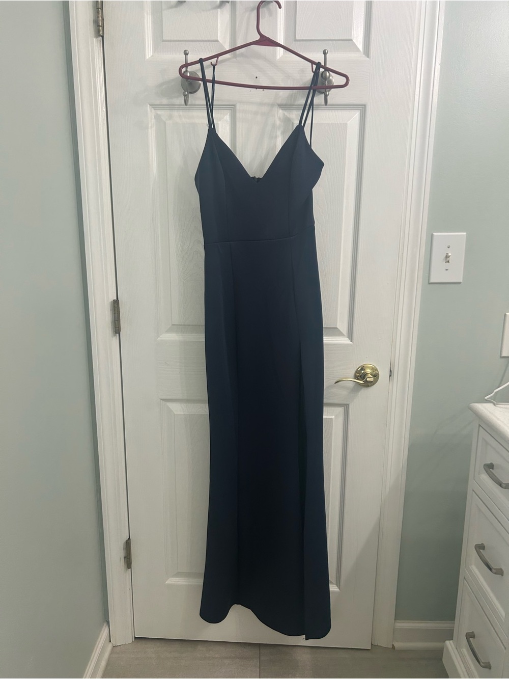 Showpo Navy Double Spaghetti Strap Maxi Dress